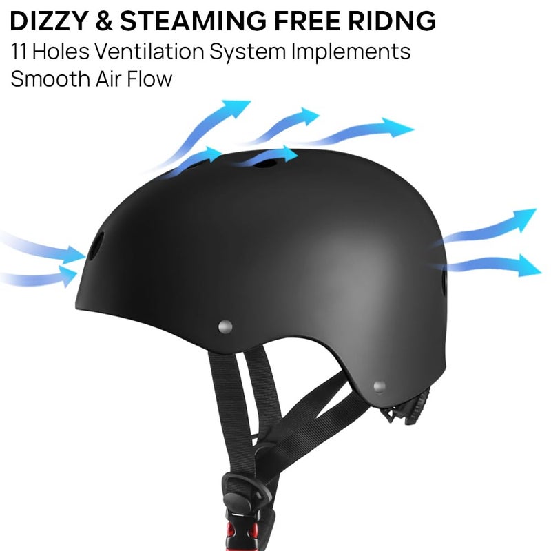 JBM Skateboard Helmet - Lightweight, Adjustable & Design of Ventilation Bike Helmet for Scooter, Roller Skate, Inline Skate - Image 5